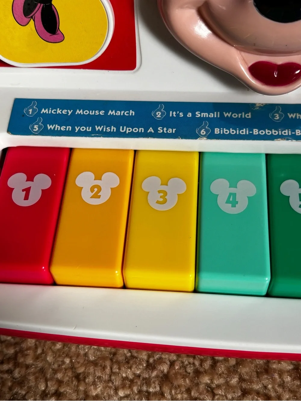Vintage 1986 Disney Mickey Mouse Musical Player Piano.
